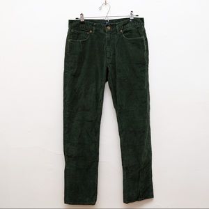 JCrew Green Corduroy Straight Flex Pants